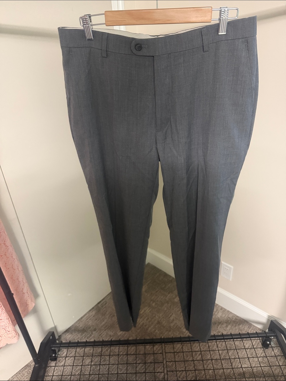 Joseph Abboud Men's Gray Dress Trousers